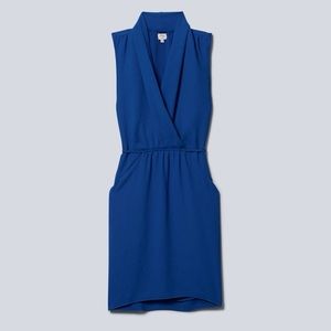 Silk Wilfred Aritzia Sabine dress in blue. Size small